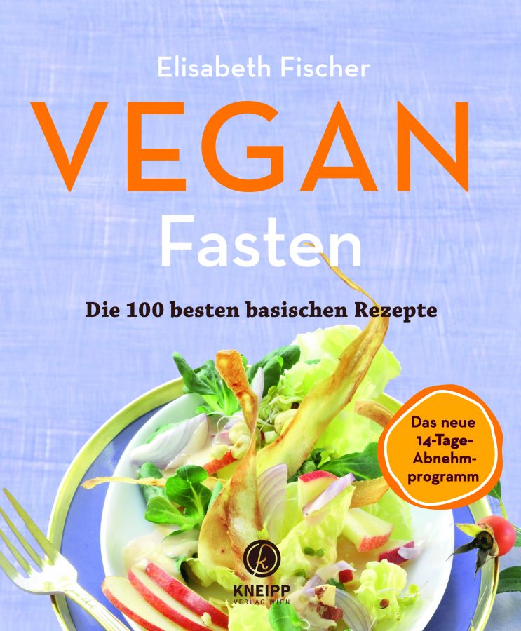 Buchcover von Vegan Fasten mit bunter Salatschüssel